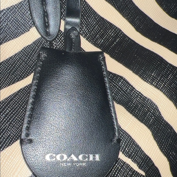 Coach Zebra Print Tote - Black and Tan - Picture 5 of 11
